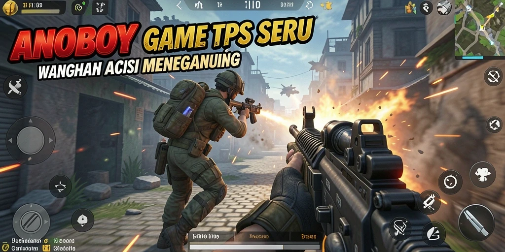 Tampilan gameplay ANOBOY yang intens dengan aksi yang menegangkan.