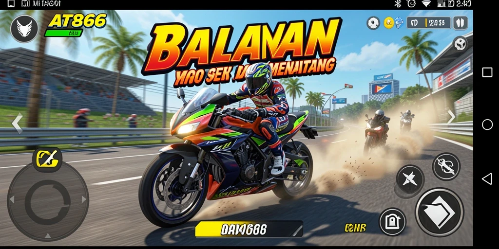 Gameplay menegangkan balapan motor di AT866.