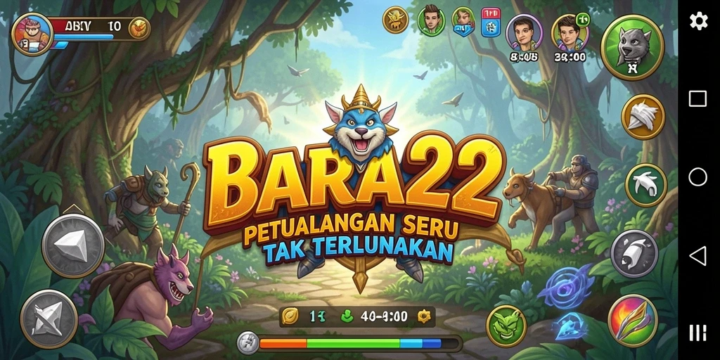 Screenshot BARA22 menampilkan gameplay penuh aksi di dunia petualangan.