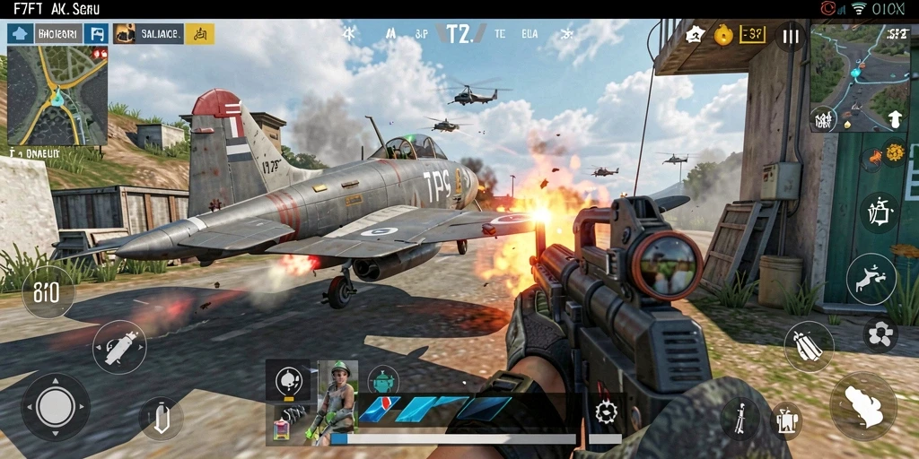 Gameplay seru dalam pertempuran TPS F7F7.