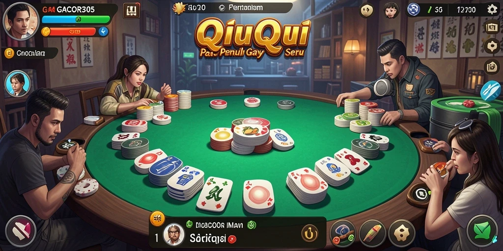 Tampilan menarik dari gameplay QiuQiu di GACOR305.