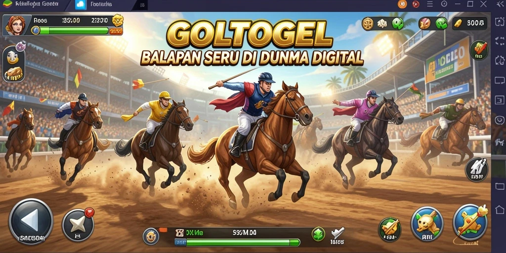 Screenshot gameplay GOLTOGEL dengan aksi balapan yang mendebarkan.