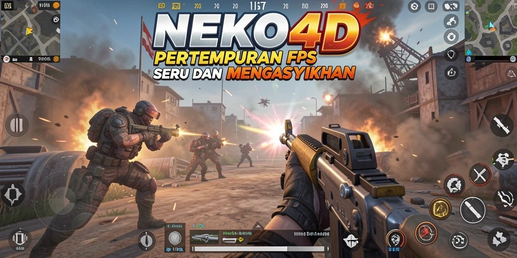 Tampilan menegangkan dari gameplay NEKO4D dalam pertempuran FPS.