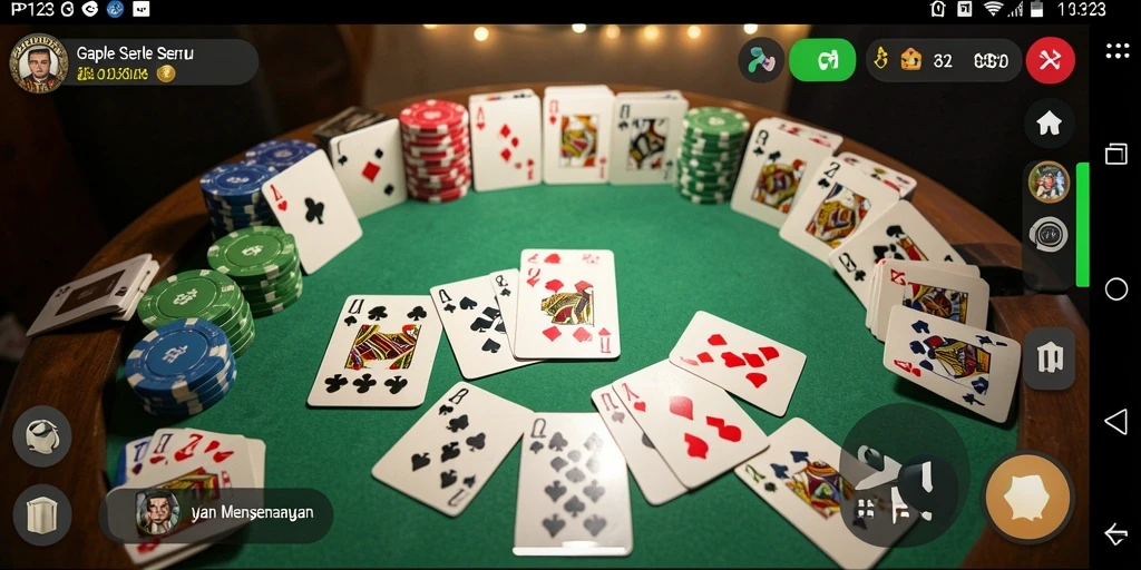 Screenshot gameplay Gaple PP123 yang seru dan interaktif.