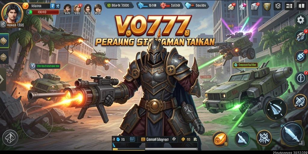 Screenshot gameplay VO777 dengan aksi tembak-menembak yang intens.